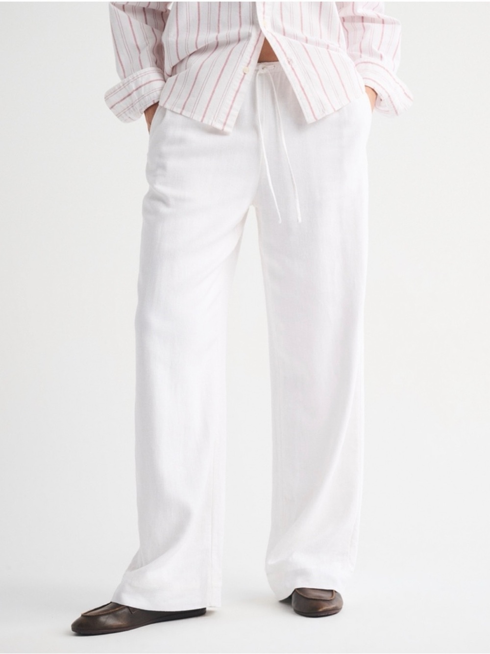 Women's A&F Linen-Blend Wide Leg Pull-On Pant